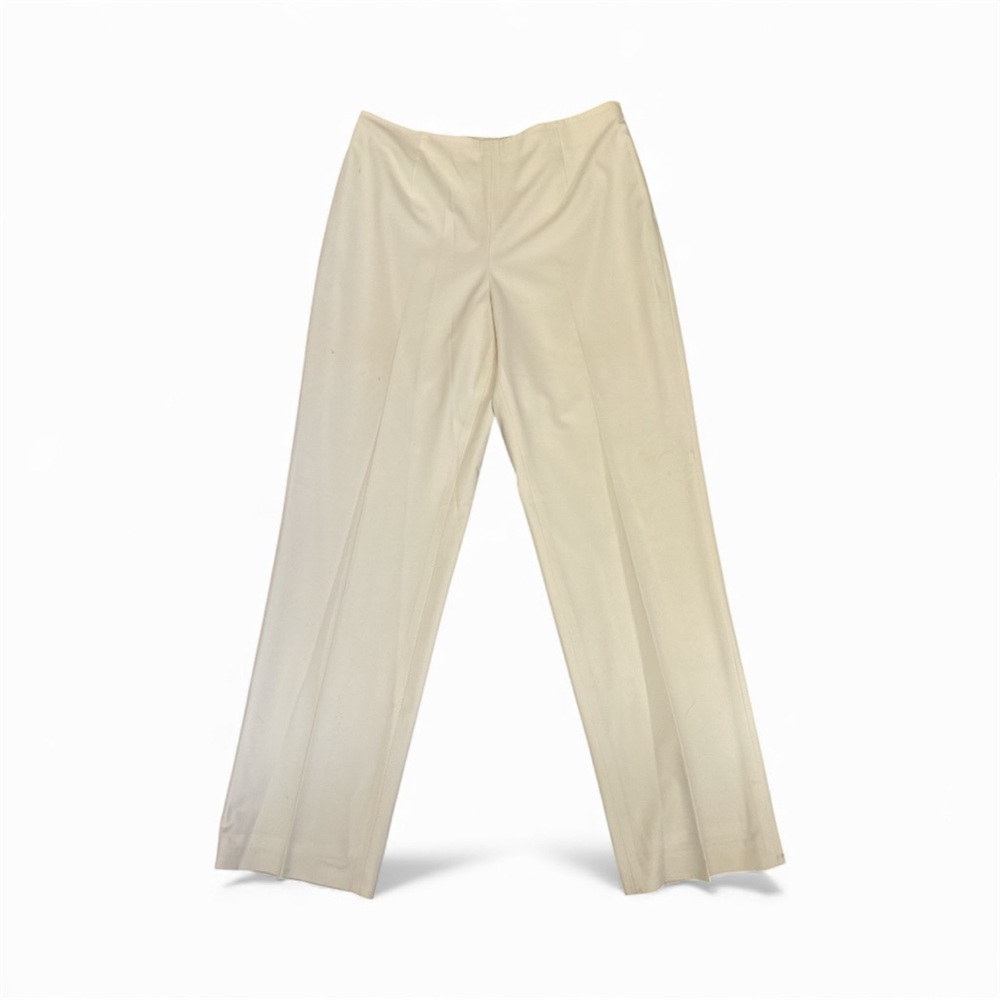 Talbots 12 White Pants Lined Flat Front Straight … - image 2